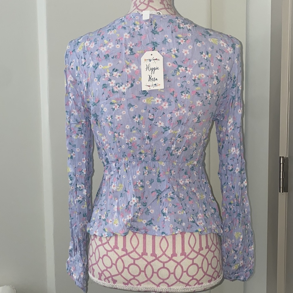 Long-sleeve floral top
